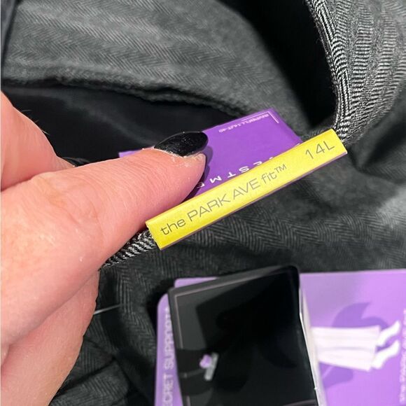 NWT Investments Barely Flare Leg Pants The PARK AVE Fit Stretch Gray 14 Long - Picture 11 of 12